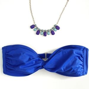 Victoria Secret VS Blue Twist Front Bandeau Bikini Top Large